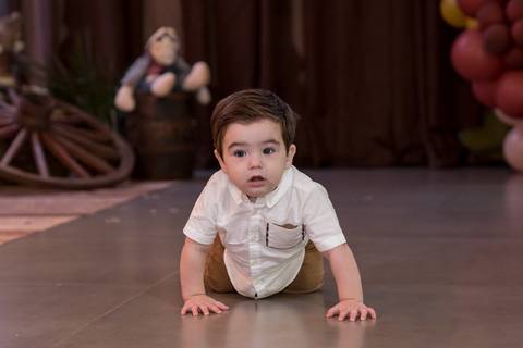 Aniversário infantil no Buffet Leila Malouf, espaço Allegro Kids. Festa de 1 ano do Felipe, tema fazendinha.'