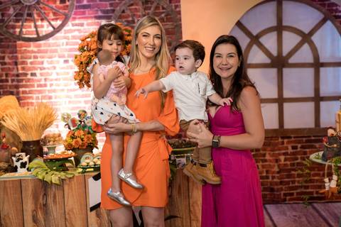 Aniversário infantil no Buffet Leila Malouf, espaço Allegro Kids. Festa de 1 ano do Felipe, tema fazendinha.'