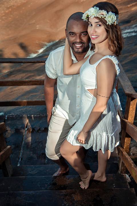 Ensaio Casal Pre Wedding Iporanga Guarujá Noivos no Deck'