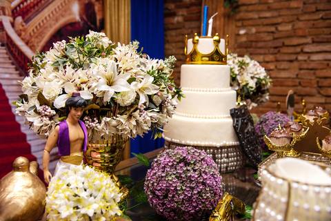 Mesa de decoração Buffet Real SP'