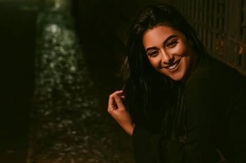 Sorriso da Modelo Ensaio Feminino Street Style Avenida Paulista'