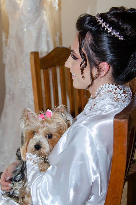 Casamento no Espaço Olinda em Santa Isabel SP Noiva e seu pet'