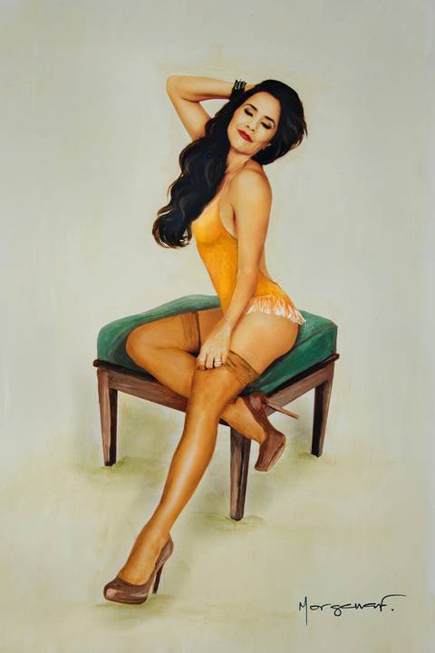 Quadro pintado à óleo , técnica que mescla foto e pintura de Morgana Festugato'