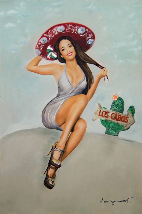 Quadro pintado à óleo , técnica que mescla foto e pintura de Morgana '