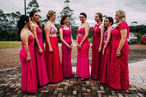 Wedding - Micheli e Rodrigo - Igreja - Timbó - SC - Paolo Salvador Fotografias - Madrinhas'