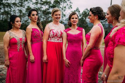 Wedding - Micheli e Rodrigo - Igreja - Timbó - SC - Paolo Salvador Fotografias - Madrinhas'