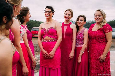 Wedding - Micheli e Rodrigo - Igreja - Timbó - SC - Paolo Salvador Fotografias - Madrinhas'