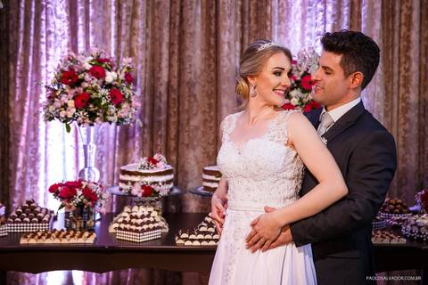 Casamento - Carla e Wagner - Recanto Tirol - Timbó - SC - Bolo'