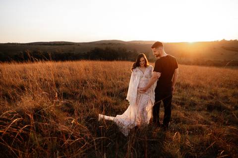 Ensaio gestante ao Por do Sol Novo Hamburgo'