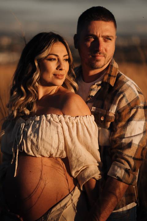 ensaio gestante com por do sol'