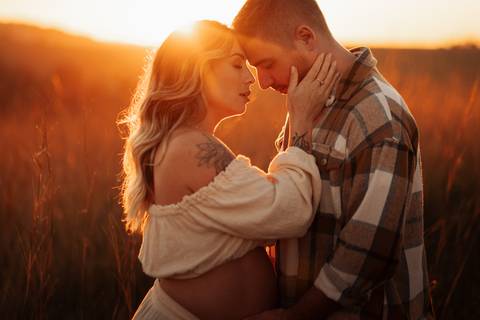 ensaio gestante com por do sol'