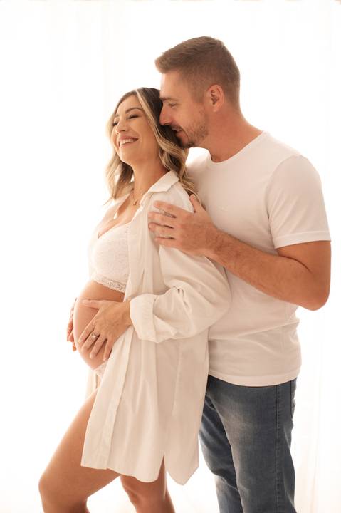 ensaio gestante em estudio'