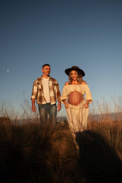 ensaio gestante com por do sol'