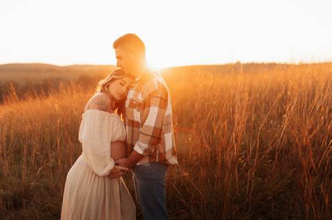 ensaio gestante com por do sol'