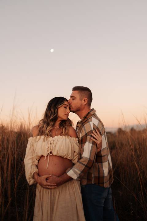 ensaio gestante com por do sol'