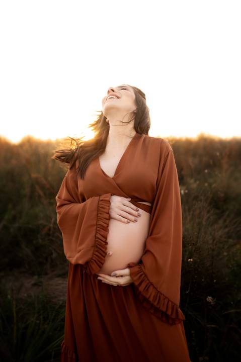 ensaio gestante ao por do sol '