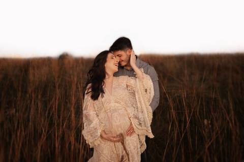 ensaio gestante ao por do sol '