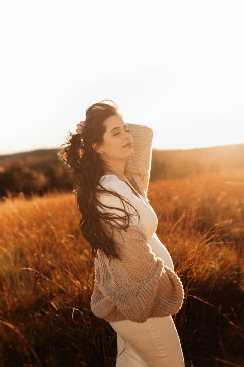 ensaio gestante por do sol'