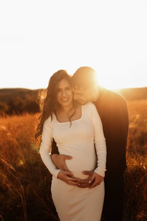 ensaio gestante por do sol'