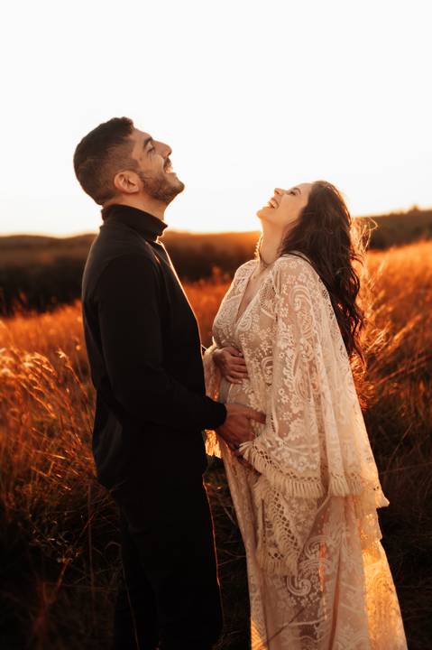 ensaio gestante por do sol'