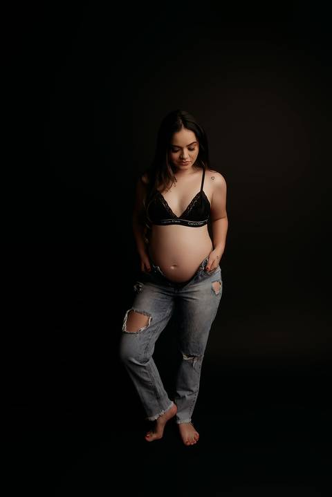 Ensaio gestante em estúdio fotográfico '