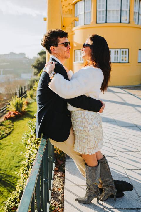 Ensaio de casal Vanessa e Thiago no Jardim do Palácio de Cristal - Porto'