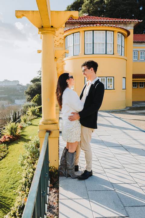 Ensaio de casal Vanessa e Thiago no Jardim do Palácio de Cristal - Porto'