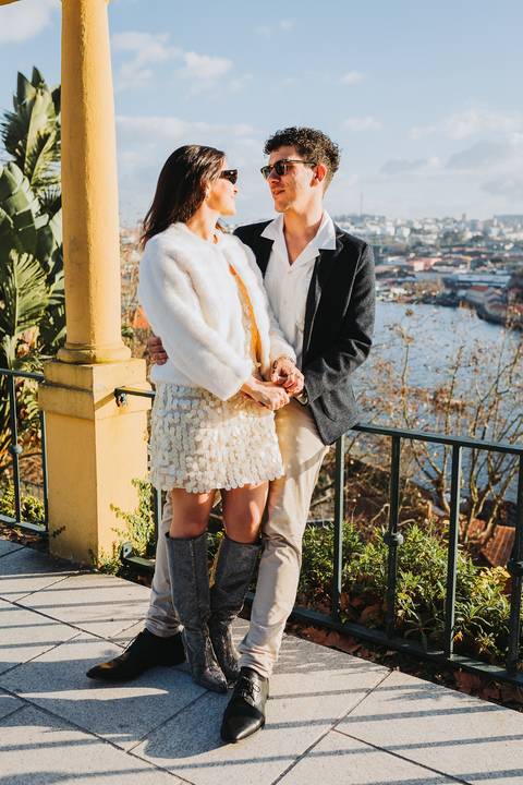 Ensaio de casal Vanessa e Thiago no Jardim do Palácio de Cristal - Porto'