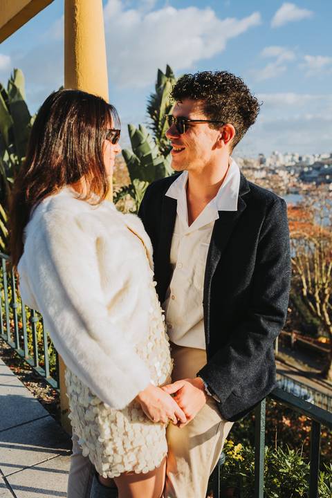 Ensaio de casal Vanessa e Thiago no Jardim do Palácio de Cristal - Porto'