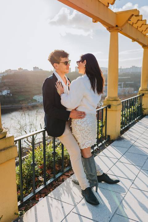 Ensaio de casal Vanessa e Thiago no Jardim do Palácio de Cristal - Porto'