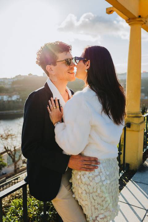 Ensaio de casal Vanessa e Thiago no Jardim do Palácio de Cristal - Porto'