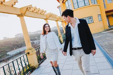 Ensaio de casal Vanessa e Thiago no Jardim do Palácio de Cristal - Porto'