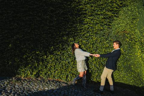 Ensaio de casal Vanessa e Thiago no Jardim do Palácio de Cristal - Porto'