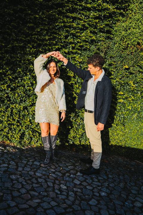 Ensaio de casal Vanessa e Thiago no Jardim do Palácio de Cristal - Porto'