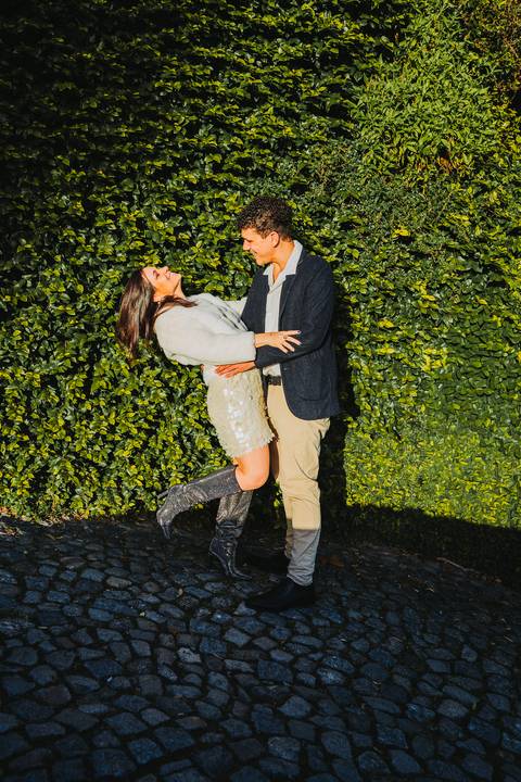 Ensaio de casal Vanessa e Thiago no Jardim do Palácio de Cristal - Porto'