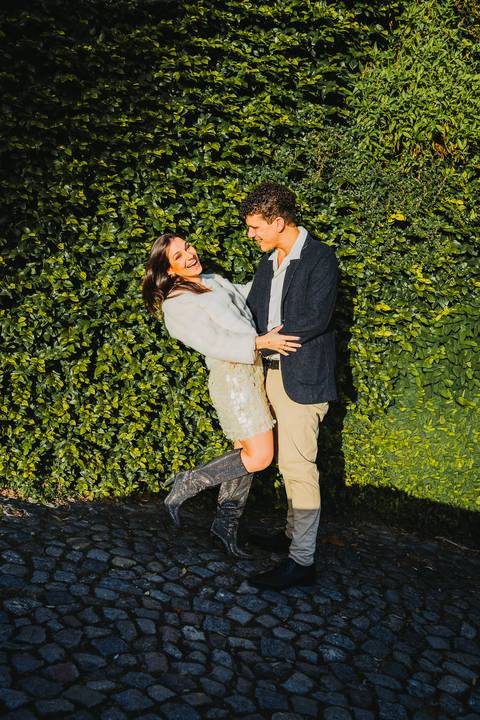 Ensaio de casal Vanessa e Thiago no Jardim do Palácio de Cristal - Porto'