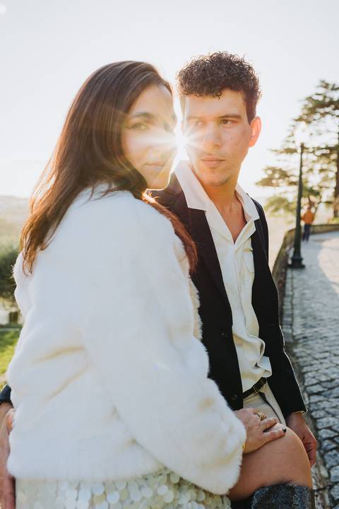 Ensaio de casal Vanessa e Thiago no Jardim do Palácio de Cristal - Porto'