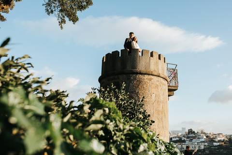 Ensaio de casal Vanessa e Thiago no Jardim do Palácio de Cristal - Porto'