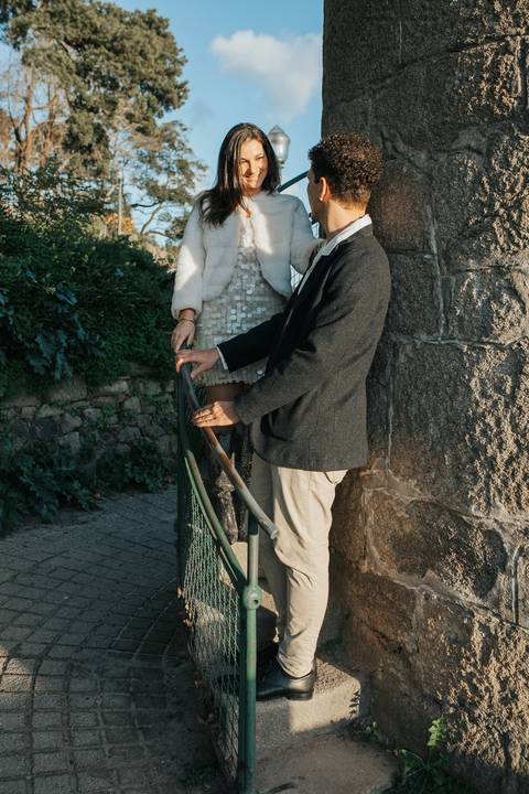 Ensaio de casal Vanessa e Thiago no Jardim do Palácio de Cristal - Porto'