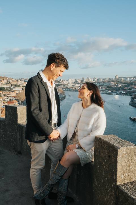Ensaio de casal Vanessa e Thiago no Jardim do Palácio de Cristal - Porto'