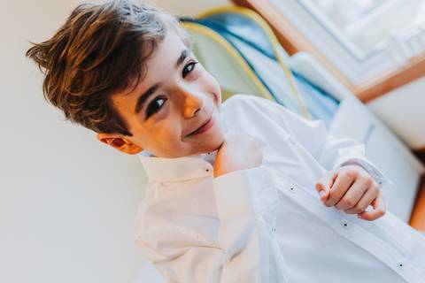 Reportagem fotográfica de comunhão em igreja'