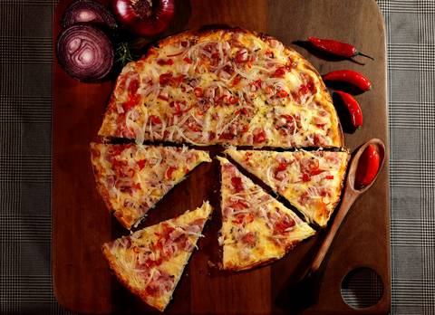 Pizza picante com pimenta'