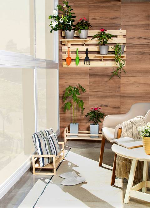 Ambiente de varanda de apartamento'