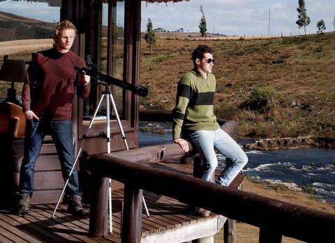 Moda inverno masculina na cabana'