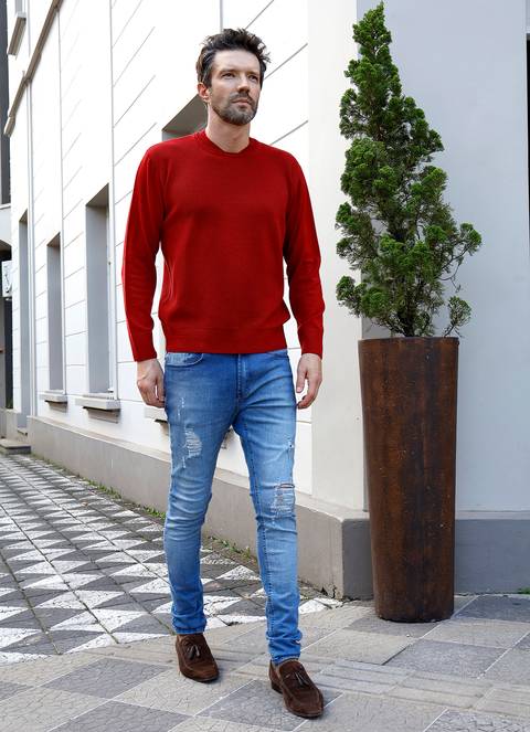 Moda inverno masculina na rua'