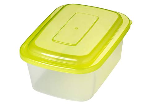 Pote retangular de plástico'