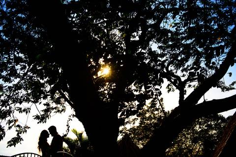 Lindo ensaio com um casal de noivos num sítio com por do sol e lago fotografado por fotógrafos de casamento de vila velha fotógrafos de casamento de vitória fotógrafos de casamento de serra espirito santo es'