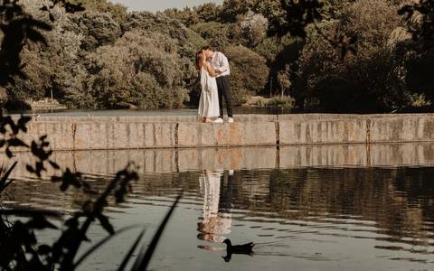 Foto de Casal no lago do Parque da Cidade do Porto'