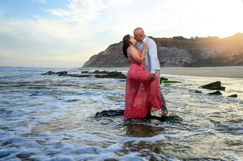 Ensaio de casal na praia'