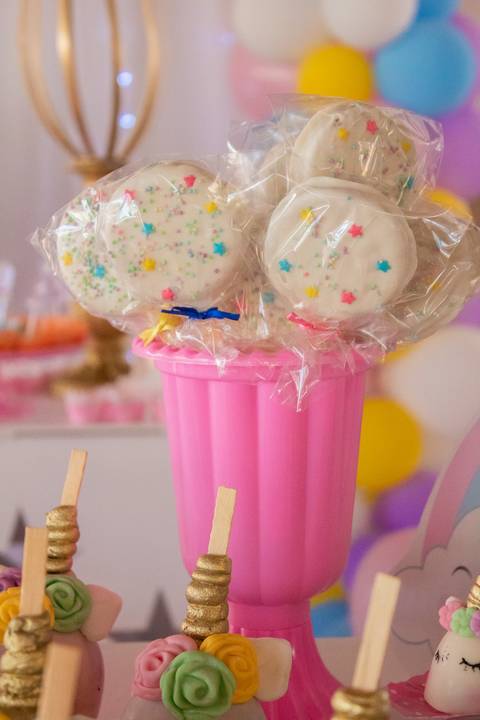 Pirulito para festa de unicórnio'